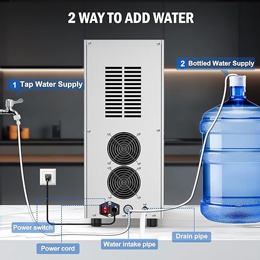 Nugget Ice Maker Countertop, 60 LBS/Day, 5LBS Ice Bin, Water Dispenser - Image 5