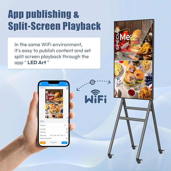 QIXZOCV MWE 43 Inch Mobile Digital Signage Display Kiosk - Image 2