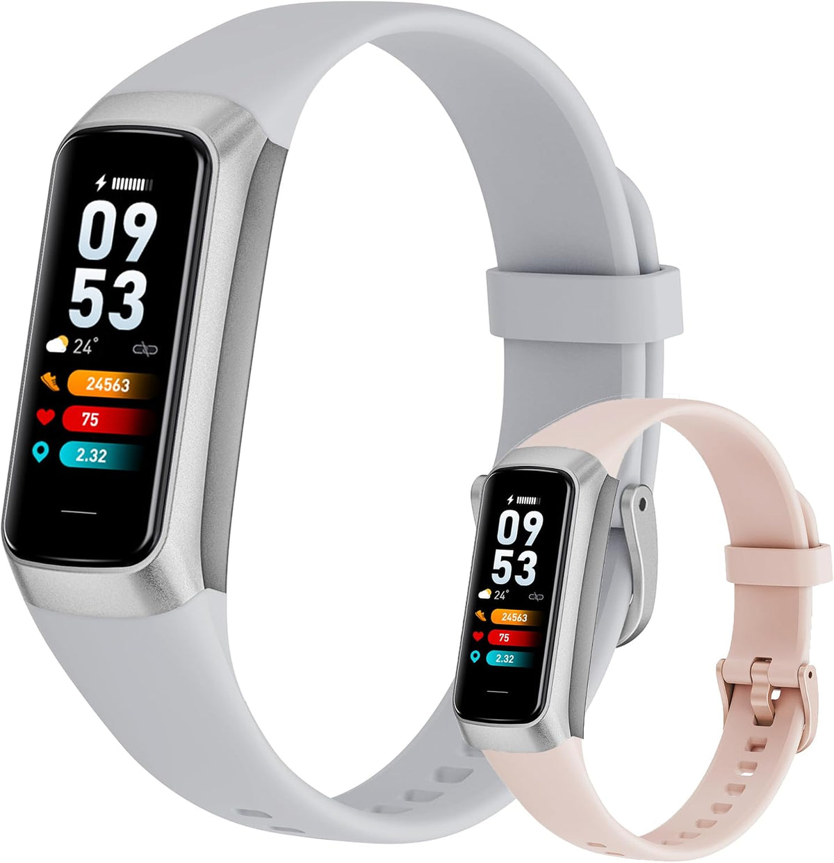 fitness tracker with heart rate/blood oxygen/sleep monitor, step, main product view