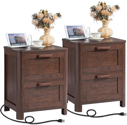 Joaxswe Farmhouse Nightstand Set of 2 by Joaxswe