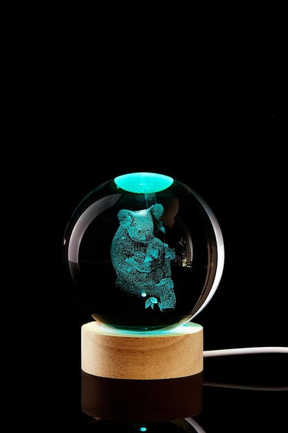 Conalisk 3D Koala Crystal Ball Lamp, Lifelike Bear Crystal Night Light - Image 8