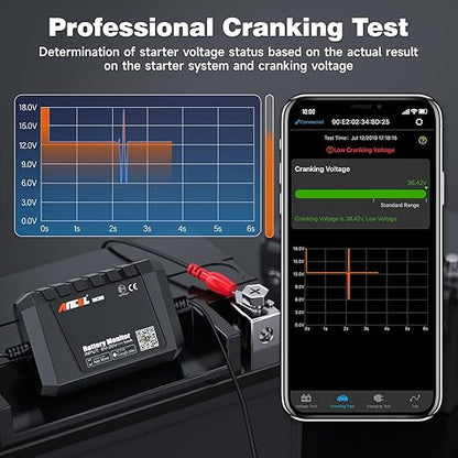 ANCEL BM300 12V Battery Monitor, Cranking System Test & Alarm - Image 5