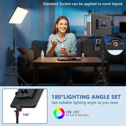 Led Video Light Panel Lighting Kit, QEUOOIY 2-Pack Bi-Color Photography Lighting - Image 6