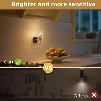 L LOHAS LED Night Lights Plug into Wall, 3000K Soft White LED Floral Night - Image 6