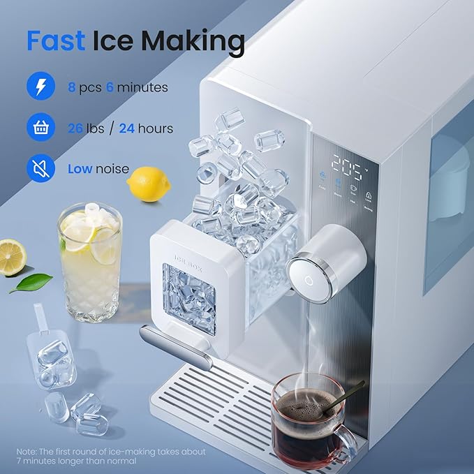 lce Maker Water Filter Dispenser, 3 in1 Countertop Instant Hot & Cold Water -7 - Image 4