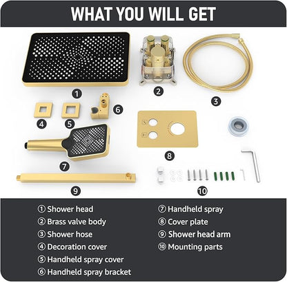 Iriber Thermostatic Shower System Wall Mount - Image 8