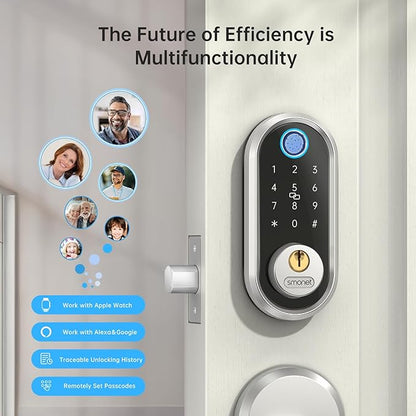 Smart Deadbolt, SMONET Fingerprint Electronic Deadbolt Door Lock - Image 6
