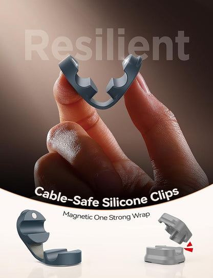 8-Pack Silicone Cord Organizer Magnetic Cable Clips, Adhesive Cable Management - Image 2