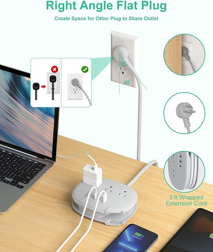 Alitayee USB C Portable Travel Power Strip - Image 5