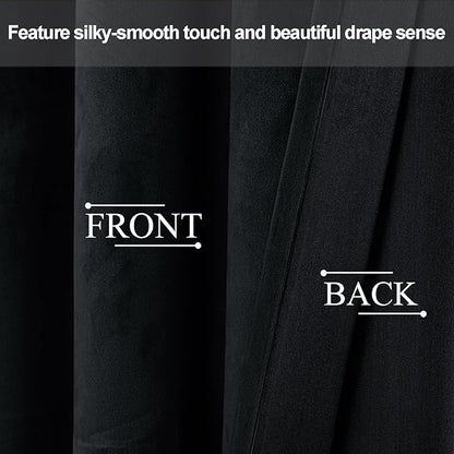 JIUZHEN Black Velvet Curtains 108 inches - Image 4