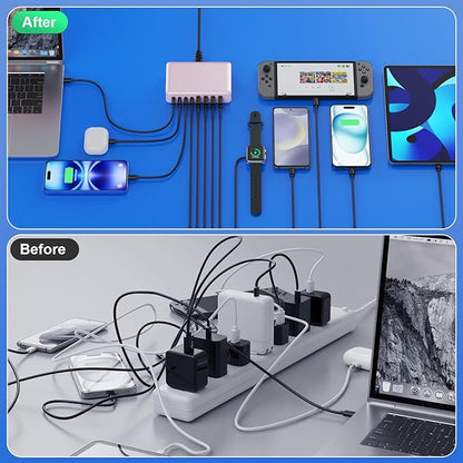 USB C Charger 300W USB C Charger Block 8-Ports GaN IV Fast Charging Station - Image 7