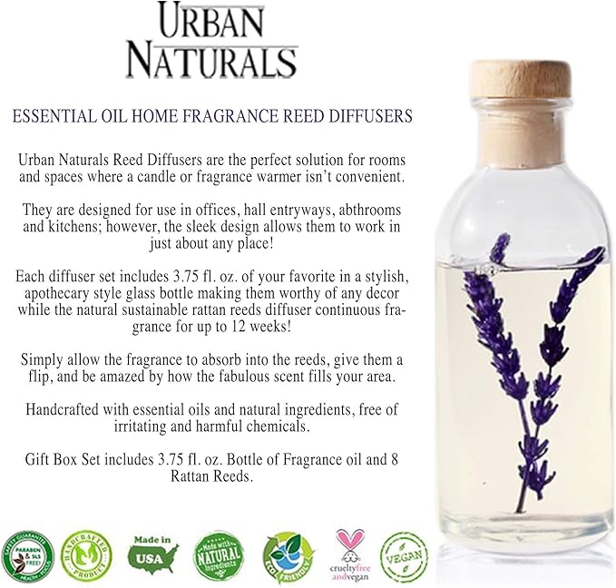 Urban Naturals Lavender Fields Oil Essential Oil Reed Diffuser Set - Image 6