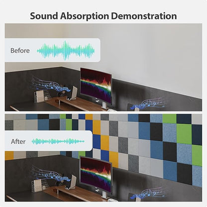Amantech 12 Pack Acoustic Panels Self Adhesive Sound Proof Foam, High Density - Image 3