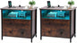 Tykacna 27 Inch Wide Night Stand, Large Wood Night Stand Set 2 by Tykacna
