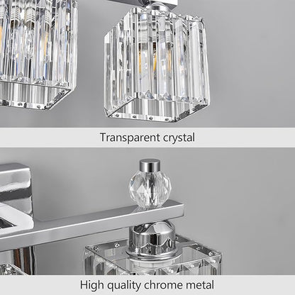 FDPBY Vanity Lights 4-Light Modern Crystal Vanity Light Chrome Bathroom Light - Image 4