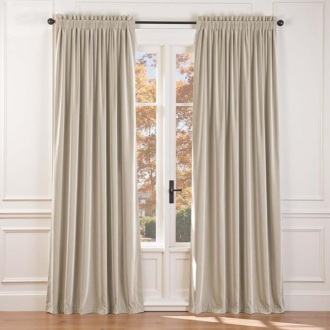 Lazzzy Velvet Blackout Curtains Thermal Insulated Room Window Drapes Super Soft by Lazzzy