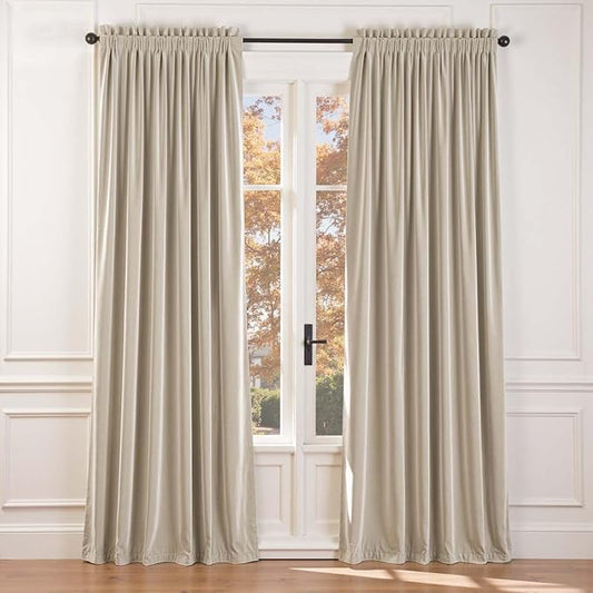 Lazzzy Velvet Blackout Curtains Thermal Insulated Room Window Drapes Super Soft by Lazzzy
