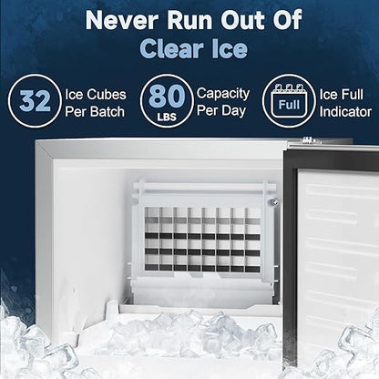 Coolski 15" W Commercial Under Counter Ice Maker Machine, Stainless Steel - Image 4