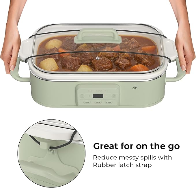 Magnifique 4 Quart Casserole Digital Slow Cooker, Premium Ceramic Bakeware - Image 6