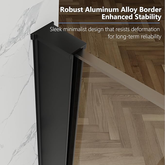 35" W x 60" H Bathtub Fixed Glass Panel, 3/8" Tempered Glass - Image 4