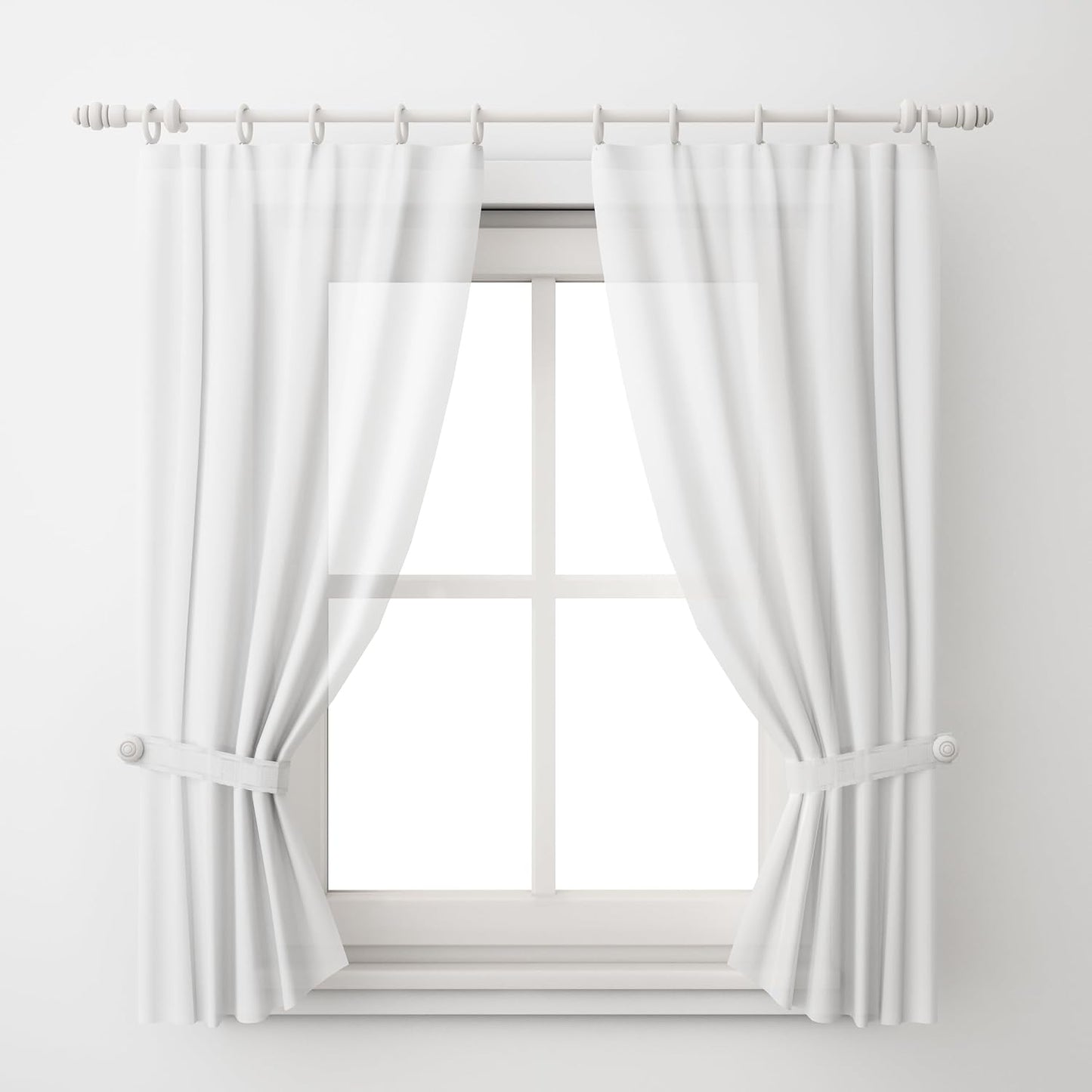 KAIY Set of 14 Curtain Rings with Clips 1.25 Inch White Iron Metal | Curtain Rod Rings with Clips for Drapes, Drapery Ring for Baby Clothes, Baby Pants Hangers, Interior Diameter