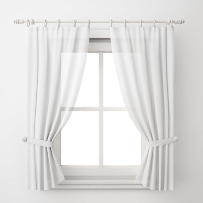 KAIY Set of 14 Curtain Rings with Clips 1.25 Inch White Iron Metal | Curtain Rod Rings with Clips for Drapes, Drapery Ring for Baby Clothes, Baby Pants Hangers, Interior Diameter