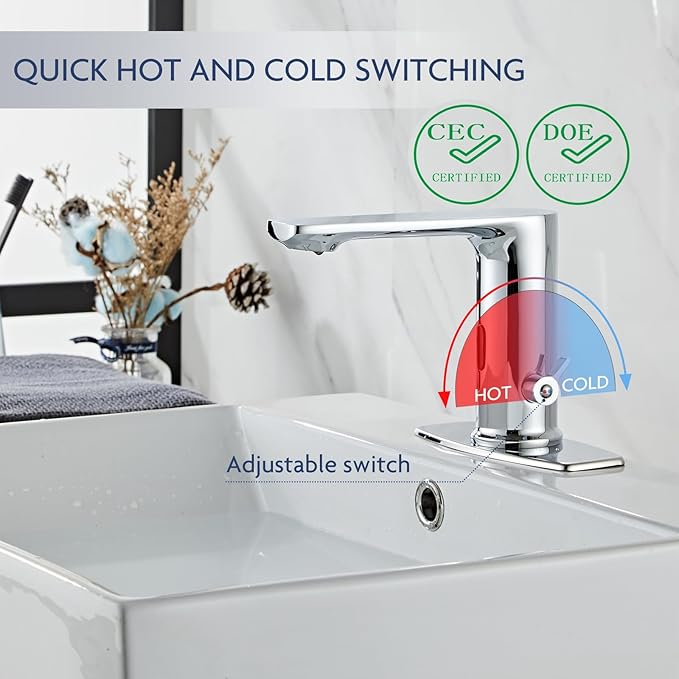 Quick Install Sink Chrome Motion Sensor Faucet.Touchless Mixer - Image 6