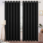 DWCN Black Blackout Curtains 84 Inches Long, Wide Window Drapes by DWCN