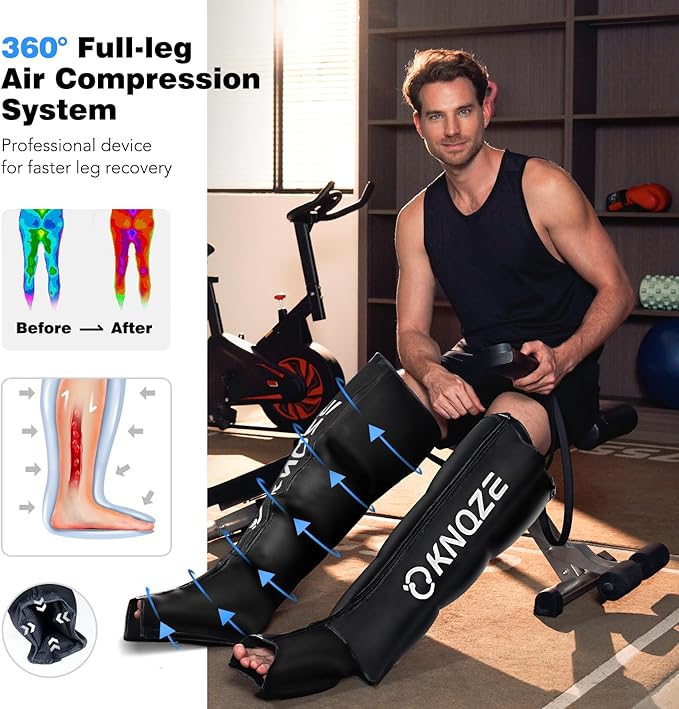 KNQZE Air Compression Recovery System, Foot and Full Leg Recovery Boots - Image 3