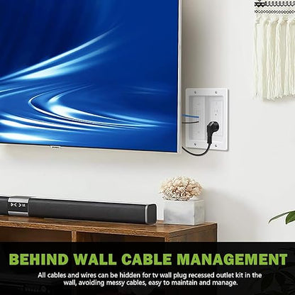 Wall Cable Concealer Management Kit, Recessed Outlet Behind TV - Image 7