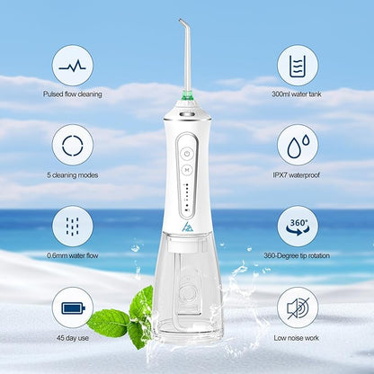 Dental Flosser with 5 Modes, Cordless Travel Dental Flosser, Rechargable - Image 2