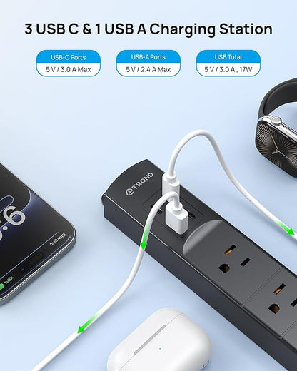 TROND 360° Rotating Plug Surge Protector, Power Strip - Image 3