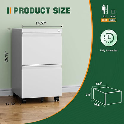 Letaya 2 Drawer Mobile File Cabinet - Image 3