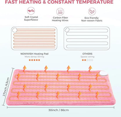 NOWWISH Heating Pad for Back Pain Relief & Period Cramps, 33x17 Inch Moist Heat - Image 7