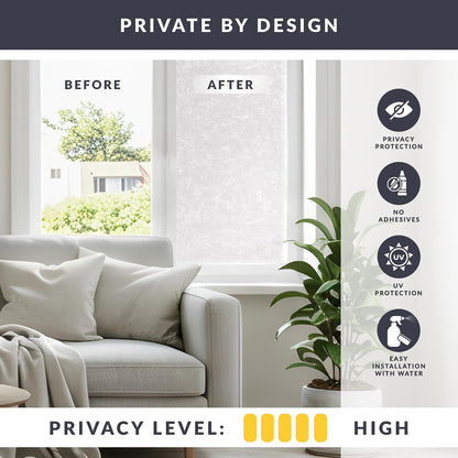 Rice Paper Window Privacy Film by Artscape - Decorative Frosted Glass Design, Static Cling, Full Coverage Privacy, Light Control, Helps Create a Calm, Focused Space, Made in USA - 36 x 72 Inch