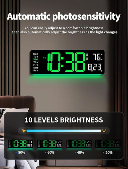 MASHI Digital Wall Clock, Auto-Dimming Wall Clock - Image 4