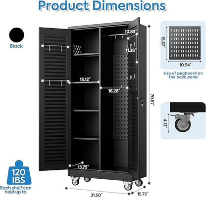 Mop and Broom Closet Storage Cabinet - Image 3