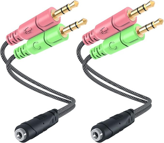 MillSO Headphone Splitter for Computer CTIA 3.5mm TRRS Female to Dual TRS Male by MillSO