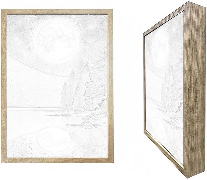 URVIP LED Glowing Photo Frame, 3D Starry-Sky Blue Moon Wall Art, 9x12 Inches - Image 3