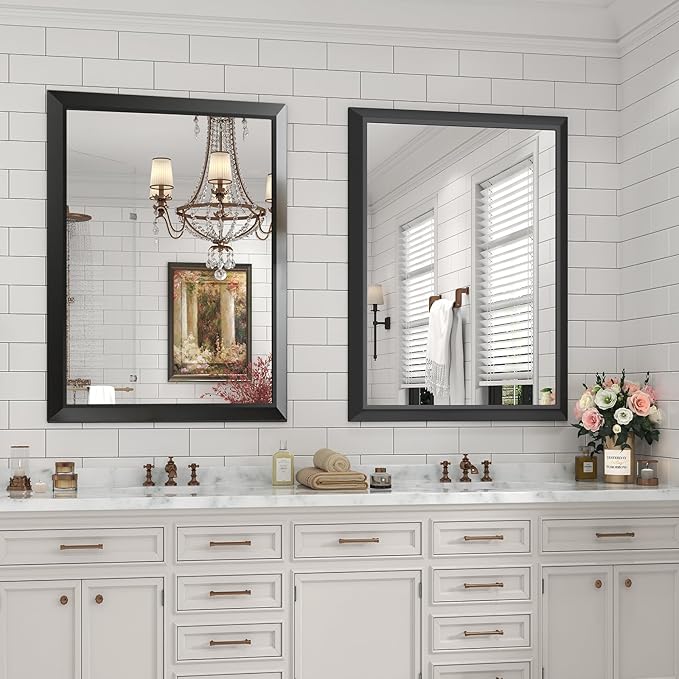 SMIROR Matte Black Bathroom Mirror - Image 6