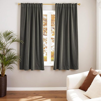 Lazzzy Velvet Blackout Curtains Thermal Insulated Room Window Drapes Super Soft by Lazzzy