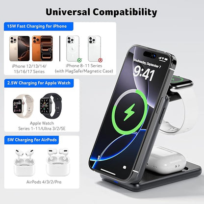 Acer 3 in 1 Charging Station for iPhone, Wireless Charger Stand, 15W Fast - Image 3