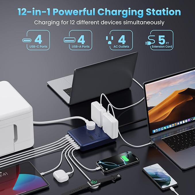12-in-1 Charging Station USB C Power Strip - Image 2