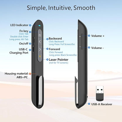 Norwii Rechargeable Bluetooth Presentation Clicker, Wireless Presenter - Image 7