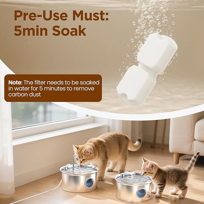 GIOTOHUN Cat Water Fountain Filter: 24 Cat Fountain Filter Replacement - Image 3