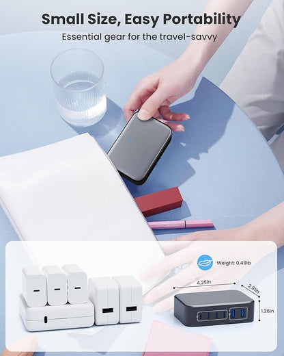 USB C Charger Block 200W with Wall Plug, 6 Ports GaN IV Charging Station Hub - Image 5