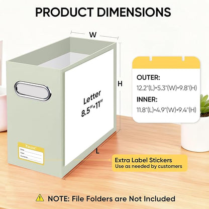 BALEINE File Organizer Box, Cardboard File Folder Organizer - Image 3
