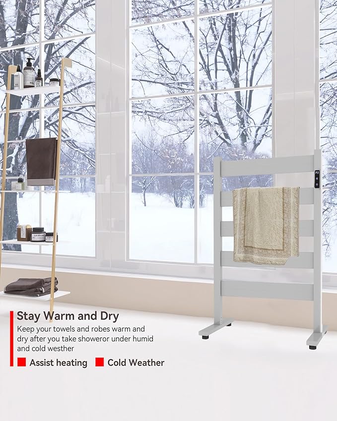 Freestanding Towel Warmer – 5-Bar Heated Towel Rack - Image 4