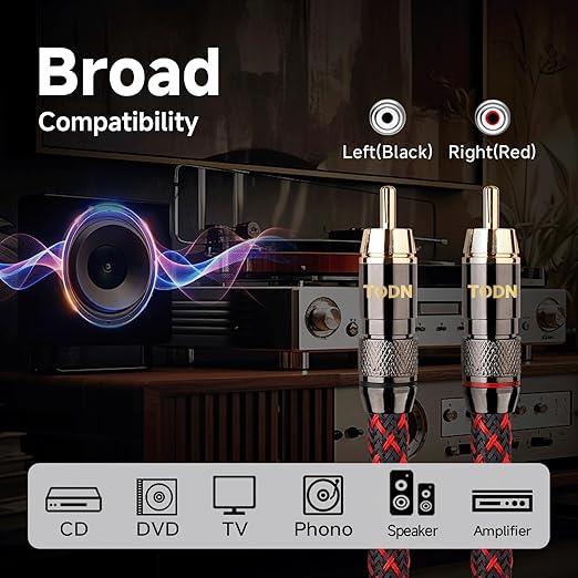 TODN HiFi 4-Core-OFC RCA Cables - Image 8