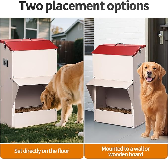 Automatic Dog Feeder Large Breed, 50 LB Capacity Outdoor Pet Food Dispenser - Image 8
